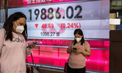 Stocks were sharply down in early Hong Kong trade