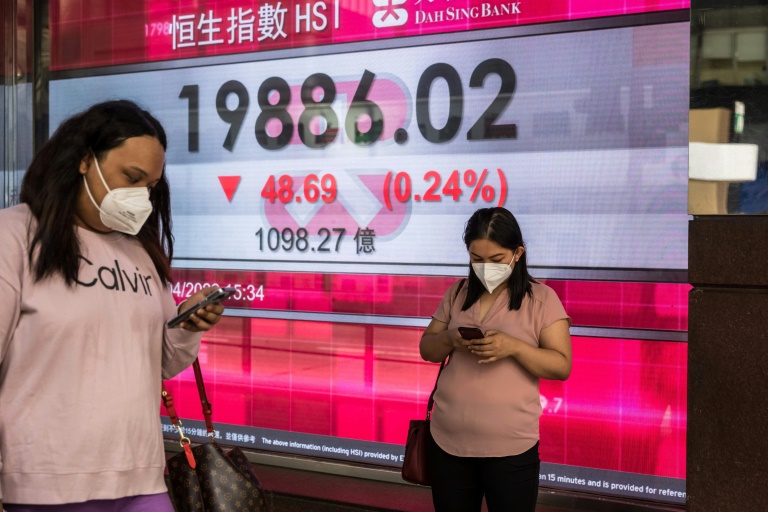 Stocks were sharply down in early Hong Kong trade