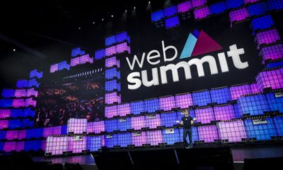 Web Summit CEO Paddy Cosgrave delivers a speech on the opening day of the tech conference in Lisbon in November 2021