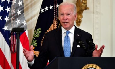 US President Joe Biden speaks during a ceremony at the White House on May 16, 2022