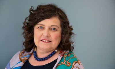 Anne Boden, chief executive of British online bank Starling, set up outside the City of London financial district, in the Welsh capital, Cardiff