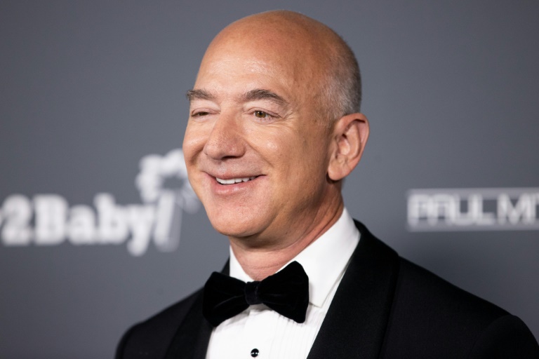 Billionaire Jeff Bezos, pictured in November 2021 criticized US President Joe Biden on Twitter