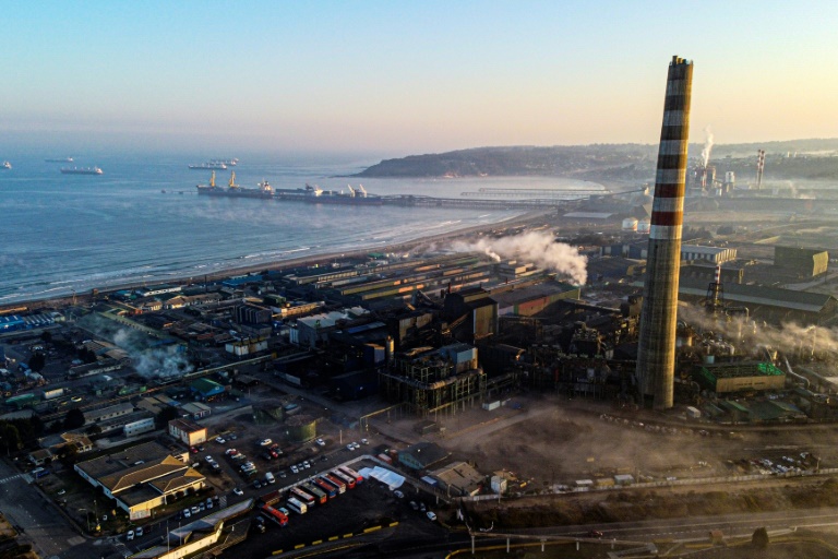 An aerial view of the Codelco company copper smelter in Puchuncavi, Valparaiso region, Chile, is seen June 18, 2022