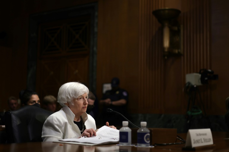 U.S. Secretary of the Treasury Janet Yellen testifies during a hearing before Senate Finance Committee