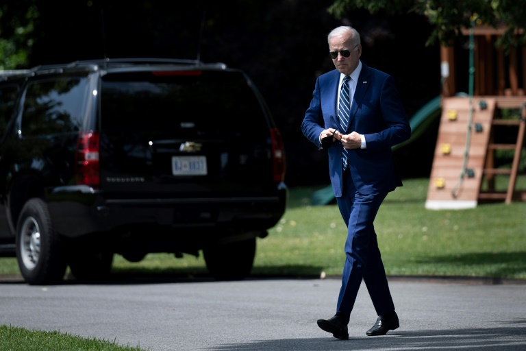 US President Joe Biden departs the White House in Washington on June 8, 2022