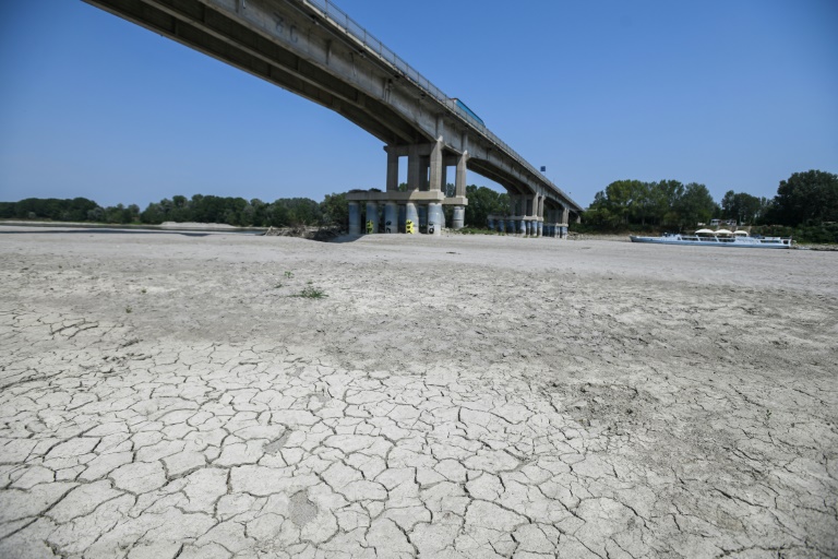 The Po River is suffering its worst drought for 70 years. 