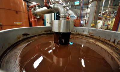 Barry Callebaut's plant in Wieze, Belgium, produces liquid chocolate in wholesale batches for 73 clients making confectionaries