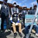 South Korean truck drivers protest outside a container port in Incheon, near Seoul