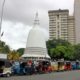 Motorists queue to buy scarce petrol in Colombo earlier this month as Sri Lanka grapples with shortages of essential goods