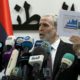 Mustafa Sanalla, shown during a press conference on January 19, 2022, says Libya's National Oil Corporation is a technical and apolitical entity