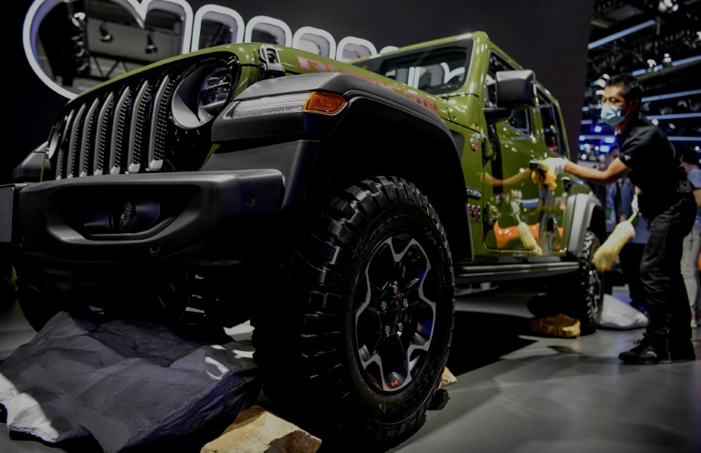 A Jeep Rubicon Recon on display at the Beijing Auto Show in Beijing in September 2020