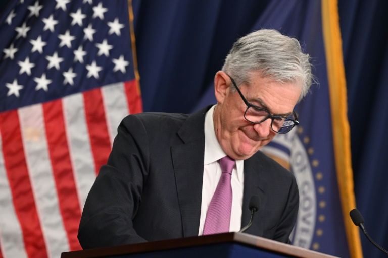 Federal Reserve Board Chairman Jerome Powell said he did not believe the United States was in a recession -- but then said the Fed doesn't make such determinations itself