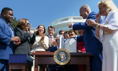 President Joe Biden signs the CHIPS and Science Act to support domestic semiconductor production, new high-tech jobs and scientific research