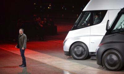 Tesla Chairman and CEO Elon Musk unveiled the "Semi" electric Truck in November 2017 in Hawthorne near Los Angeles