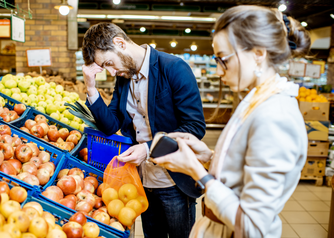 Experian created a hypothetical basket of commonly purchased grocery items to illustrate how food costs have shifted in the last two decades.