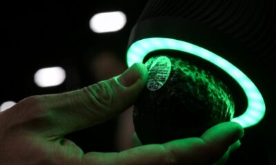 A device developed by the start-up company OneThird tells consumers if their avocados are ripe or not