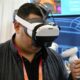 A man at CES tries out OVR Technology's ION 3, which emits smells when a user interacts with items a VR environment