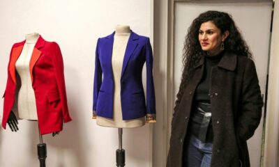 Alaa Adel, an Iraqi fashion designer, poses for a picture at her "Iraqcouture" studio in the capital Baghdad