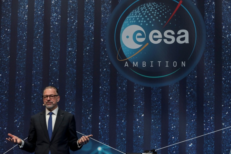 Josef Aschbacher, director general of the European Space Agency, speaks in Paris, November 23, 2022