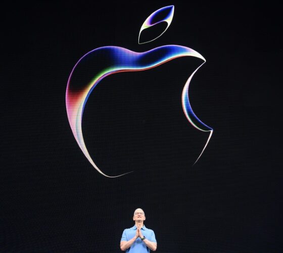 Apple CEO Tim Cook speaks during Apple's Worldwide Developers Conference in Cupertino, California, on June 5, 2023