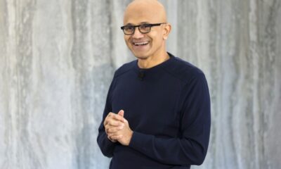 Microsoft CEO Satya Nadella speaks during a February 2023 keynote address announcing ChatGPT integration into the company's Bing search engine