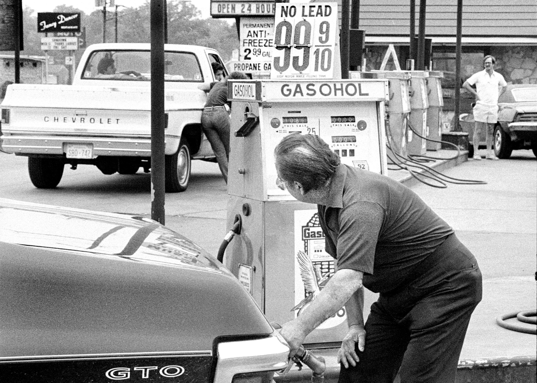 CheapInsurance.com used historical data from the Bureau of Labor Statistics to visualize monthly changes in gasoline prices over the last 45 years.  