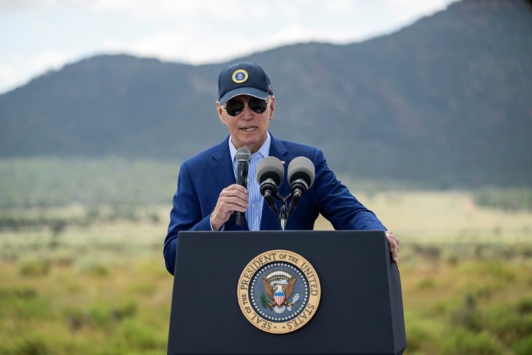 US President Joe Biden, pictured in Arizona in August 2023, has made the clean energy transition a key plank of his 2024 reelection bid