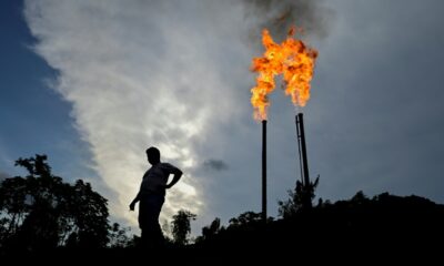 A gas flare from a refinery in Ecuador