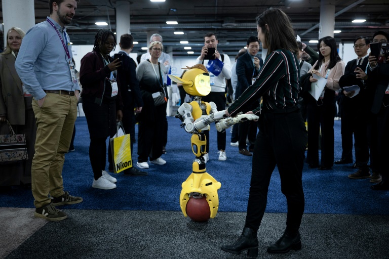 A Miroki robot, from French company Enchanted Tools, is seen during the Consumer Electronics Showin Las Vegas