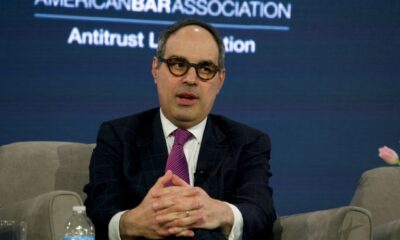 US Assistant Attorney General for the Antitrust Division of the Department of Justice Jonathan Kanter speaks at the "Enforcers' Roundtable" panel at the American Bar Association's 2024 antitrust spring meeting in Washington, on April 12, 2024